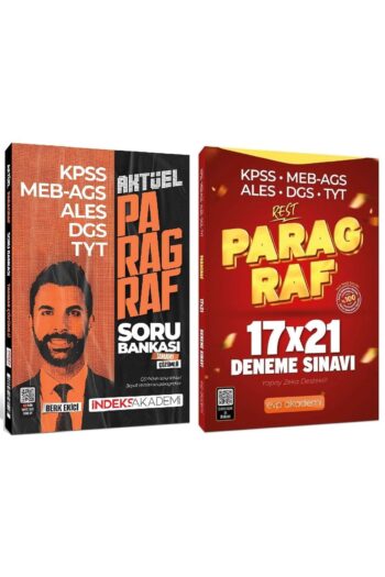 İndeks + EVP Akademi KPSS MEB-AGS ALES DGS TYT Aktüel Paragraf Soru Bankası + 21 Deneme 2 li Set - B