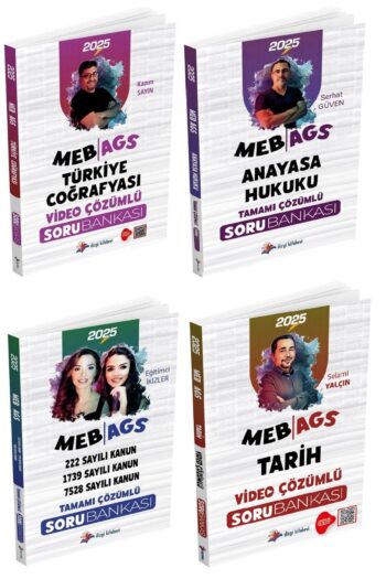 2025 MEB AGS Türkiye Coğrafyası+Anayasa Hukuku+Mevzuat Bilgisi+Tarih Soru Bankası 4 Kitap Set