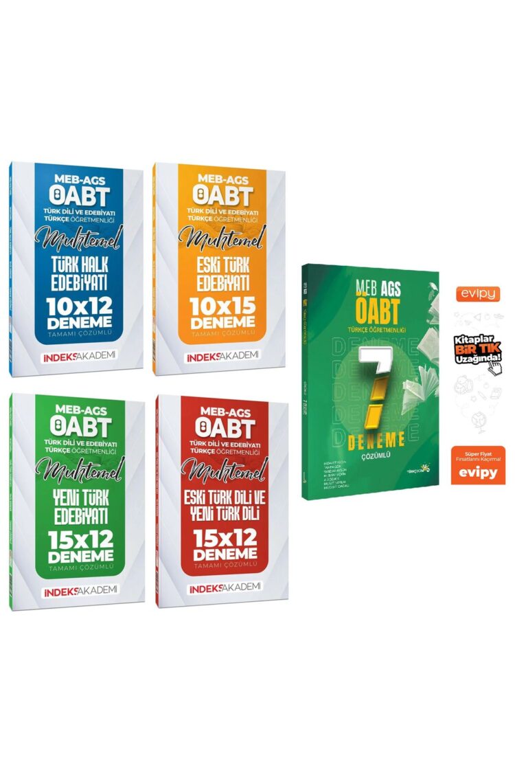025 ÖABT MEB-AGS Muhtemel Türk Dili Edebiyatı-Türkçe 51 Deneme + 7 Genel Deneme 5 Kitap Ayraç Hediye