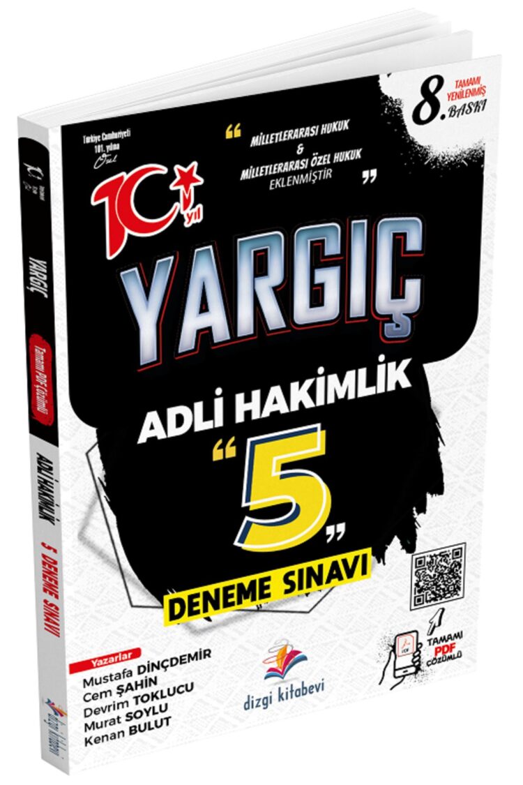 2025 Yargıç Adli Hakimlik Tamamı Yenilenmiş PDF Çözümlü 5 Deneme 8. Baskı