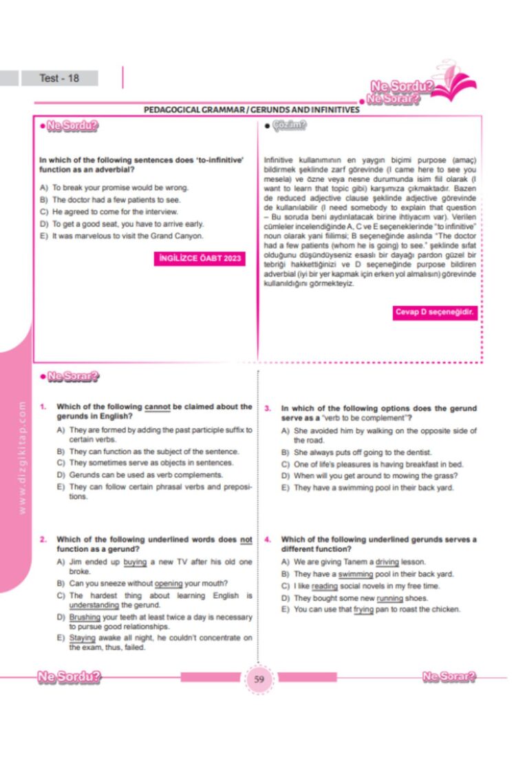 2025 Ne Sordu Ne Sorar Öabt İngilizce Öğrt. Pedagogical Grammar and Language Proficiency Soru Bank. - Görsel 4