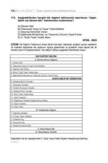 Alternative view of Muhasebat KPSS A Sayıştay Tamamı Çözümlü Tüm Yıllar (2001-2024) Çıkmış Muhasebe Soruları