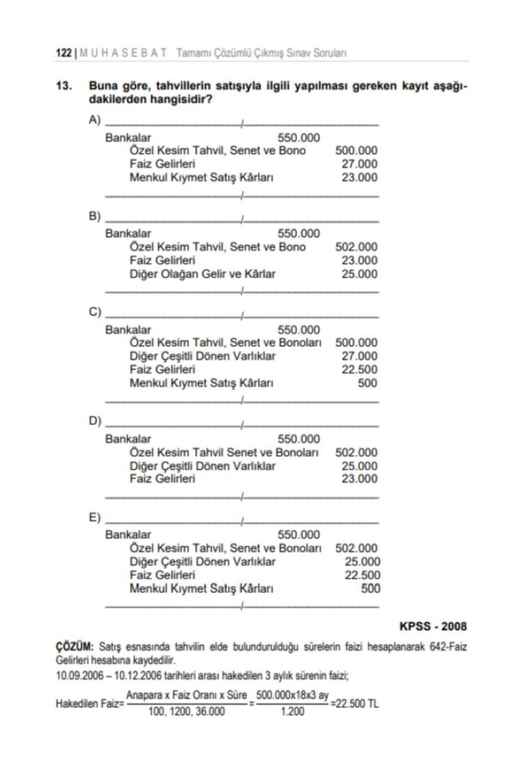 Muhasebat KPSS A Sayıştay Tamamı Çözümlü Tüm Yıllar (2001-2024) Çıkmış Muhasebe Soruları - Görsel 4