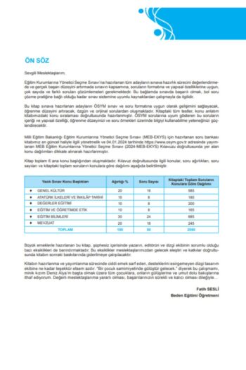 Alternative view of 2025 Meb Ekys Müdür ve Müdür Yardımcılığı Soru Bankası Fatih Sesli