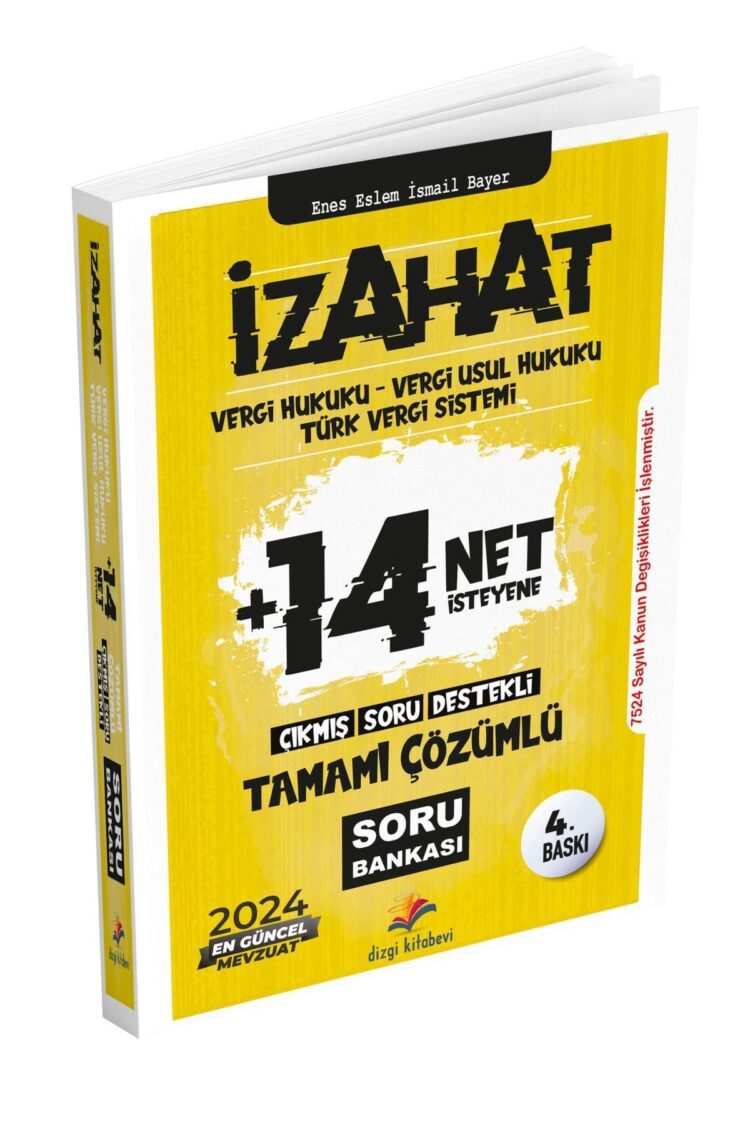 İzahat Vergi Hukuku, Vuk, Tvs Soru Bankası Çıkmış Soru Destekli 4. Baskı 2024