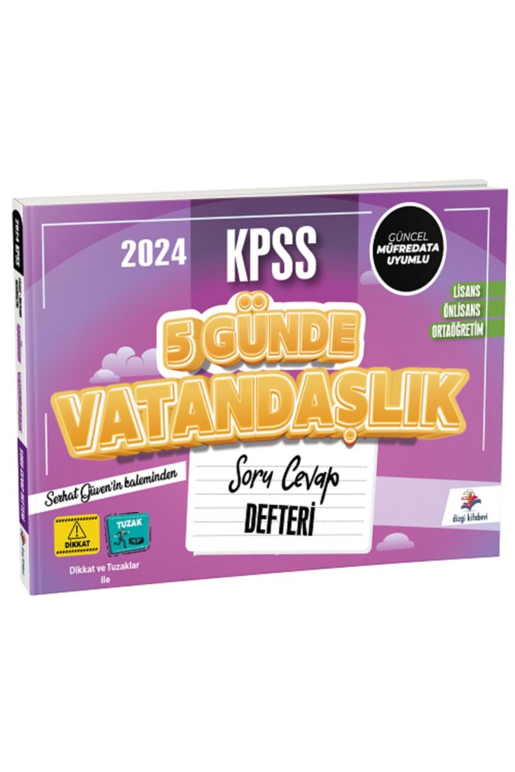 2024 Kpss 5 Günde Vatandaşlık Soru Cevap Defteri - Serhat Güven