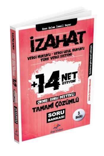 2024 Izahat Vergi Hukuku, Vergi Usul Hukuku, Türk Vergi Sistemi Çıkmış Soru Destekli Çöz. Soru Bank.
