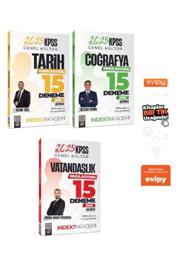 2025 KPSS Tarih+Coğrafya+Vatandaşlık Simülasyonu 45 Deneme 3 Kitap Ayraç Hediyeli