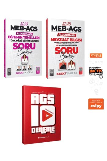 2025 MEB-AGS Algoritması Eğitimin Temelleri + Mevzuat Bilgisi Soru Bankası + 10 Deneme 3 Kitap Ayraç