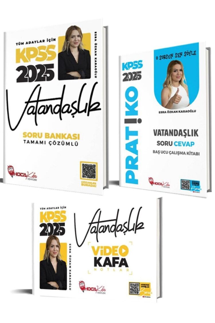 Hoca Kafası 2025 Kpss Vatandaşlık Kafa Notlar Soru Bankası 3 Lü Set - Esra Özkan Karaoğlu Hoca Kaf