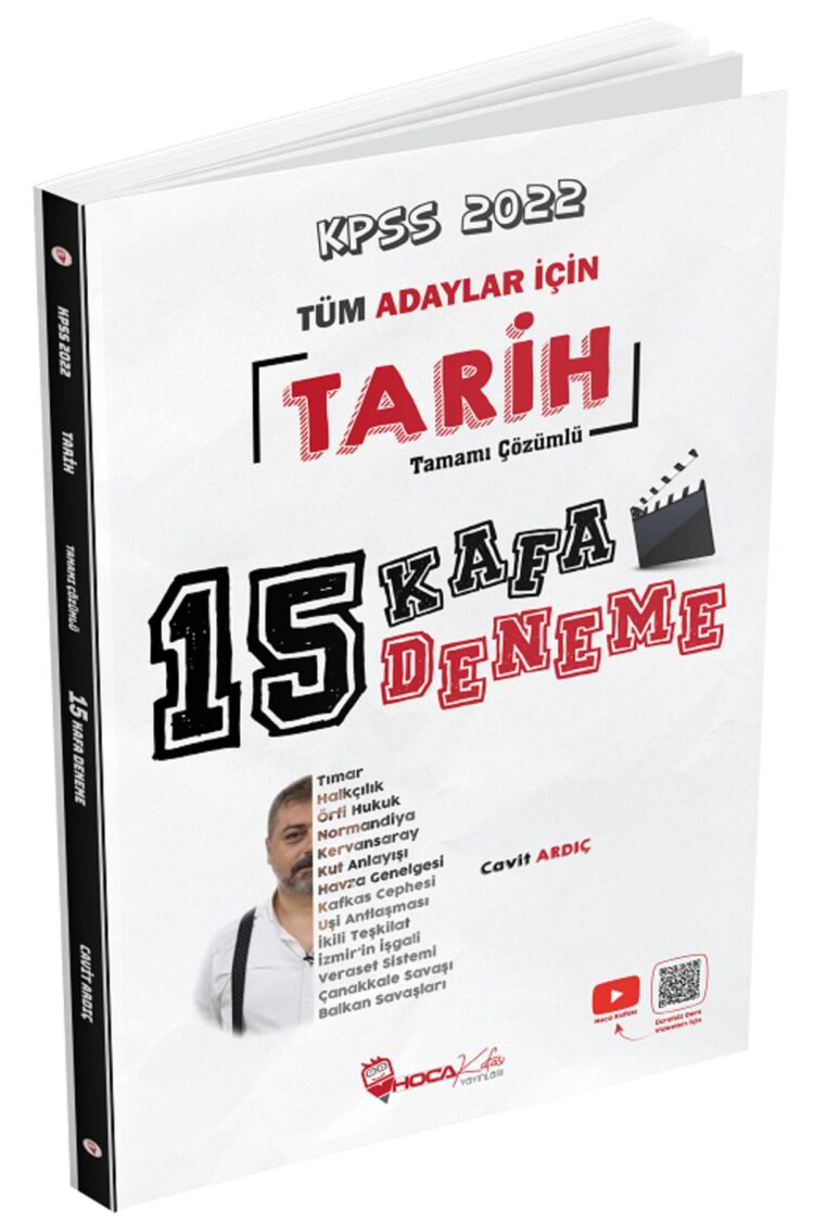 SÜPER FİYAT - Hoca Kafası 2022 KPSS Tarih 15 Kafa Deneme Çözümlü - Cavit Ardıç Hoca Kafası Yayınları