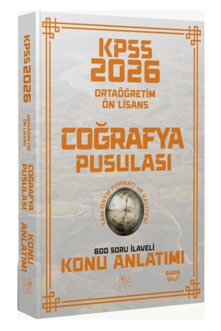 CBA Yayınları 2026 KPSS Lise Ortaöğretim Ön Lisans Coğrafya Pusulası Konu Anlatımı - Barış Salt CBA