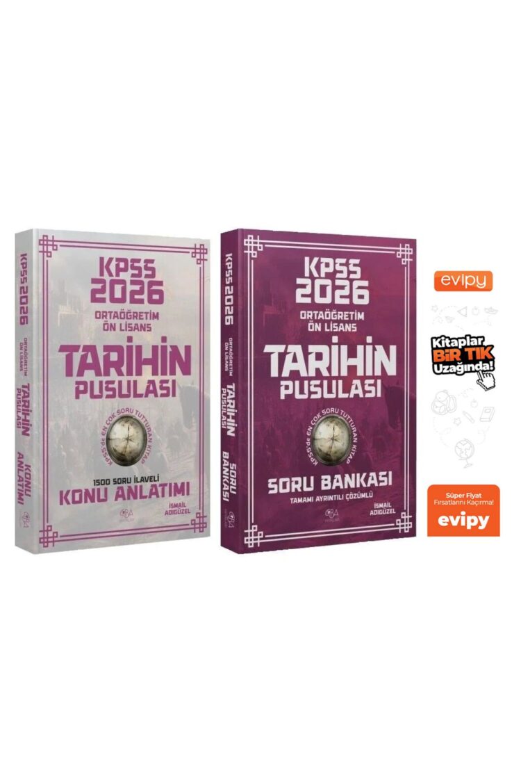 2026 KPSS Lise Ortaöğretim Ön Lisans Tarihin Pusulası Konu + Soru Bankası 2 Kitap - İsmail Adıgüzel
