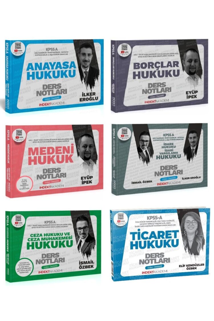 İndeks Akademi 2025 KPSS A Grubu Hukuk Video Ders Notları 6 lı Set İndeks Akademi Yayıncılık