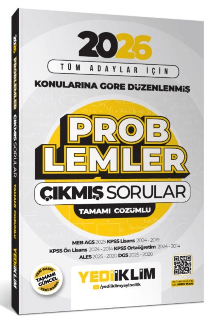 2026 Tüm Adaylar İçin Problemler Konularına Göre Düzenlenmiş Tamamı Çözümlü Çıkmış Sorular