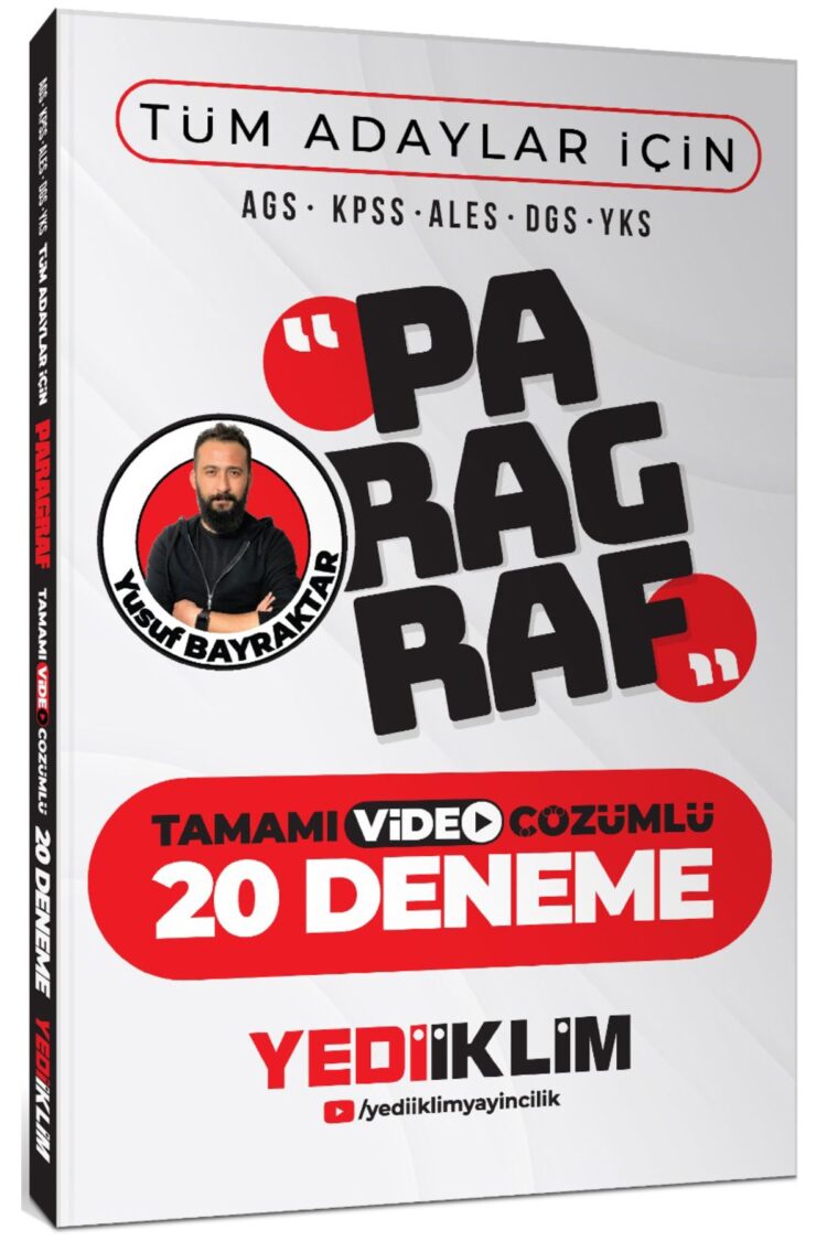 AGS KPSS ALES DGS YKS Tüm Adaylar İçin Paragraf Tamamı Video Çözümlü 20 Deneme