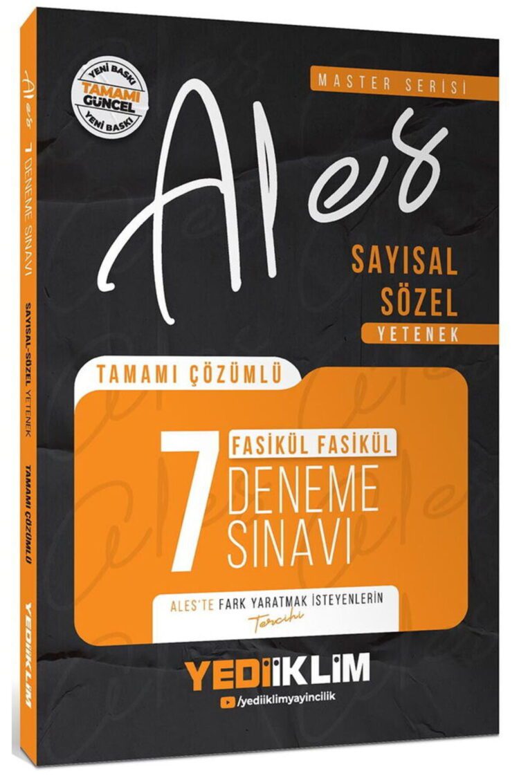 2026 Master Serisi Ales Sayısal Sözel Yetenek Tamamı Çözümlü Fasikül 7 Deneme
