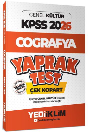 2026 KPSS AGS Genel Kültür Coğrafya Çek Kopart Yaprak Test