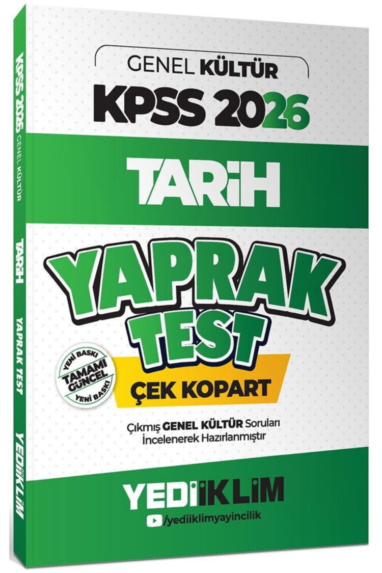 2026 Kpss Ags Genel Kültür Tarih Çek Kopart Yaprak Test