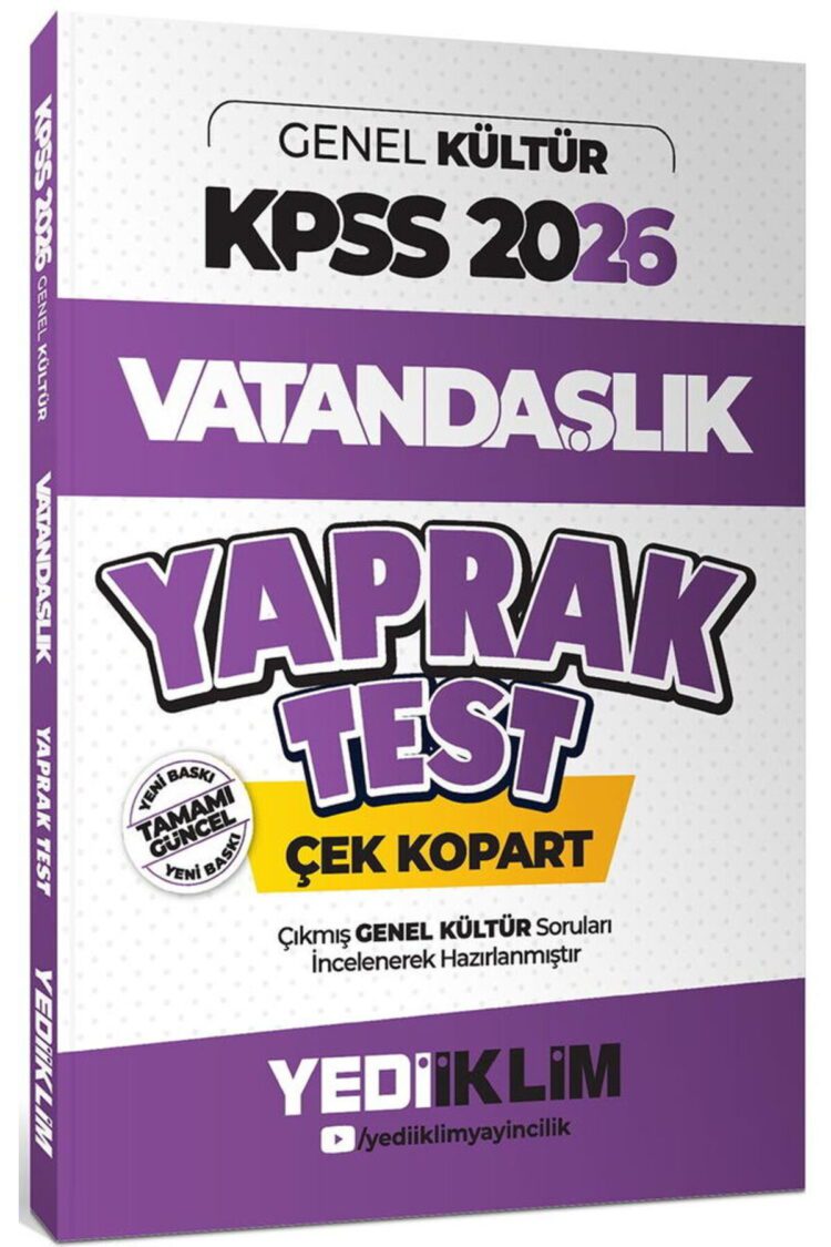 2026 Kpss Genel Kültür Vatandaşlık Çek Kopart Yaprak Test