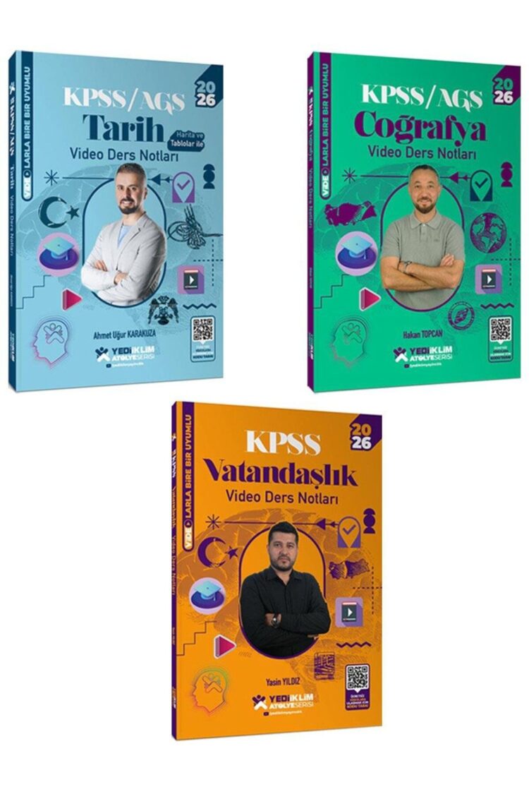 2026 Kpss Atölye Serisi Genel Kültür Tarih Coğrafya Vatandaşlık Video Ders Notları 3 Lü Set