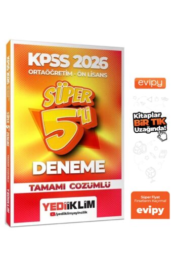 2026 KPSS Lise Ortaöğretim Ön Lisans Süper 5 Deneme Çözümlü Ayraç Hediyeli