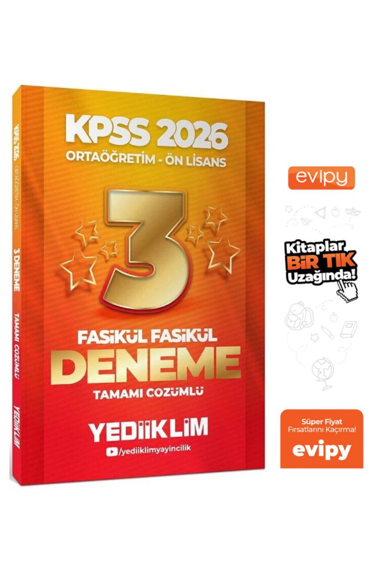 2026 KPSS Lise Ortaöğretim Ön Lisans 3 Yıldız Deneme Fasikül Çözümlü Ayraç Hediyeli