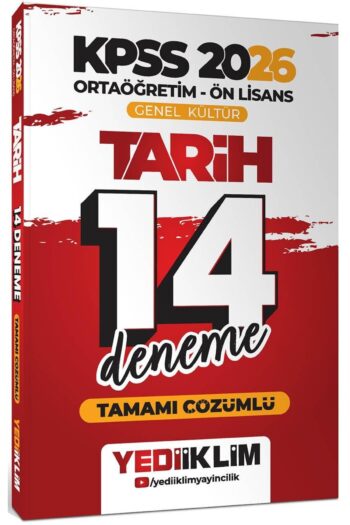 2026 KPSS Ortaöğretim Ön Lisans Genel Kültür Tarih Tamamı Çözümlü 14 Deneme