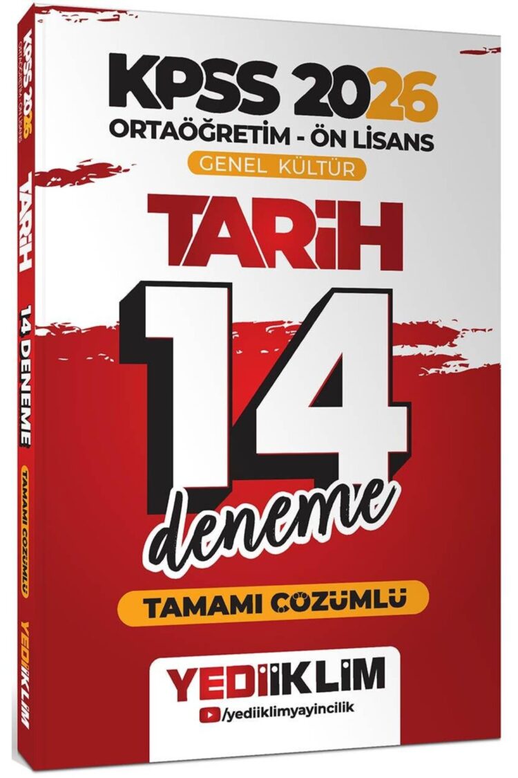 2026 KPSS Ortaöğretim Ön Lisans Genel Kültür Tarih Tamamı Çözümlü 14 Deneme