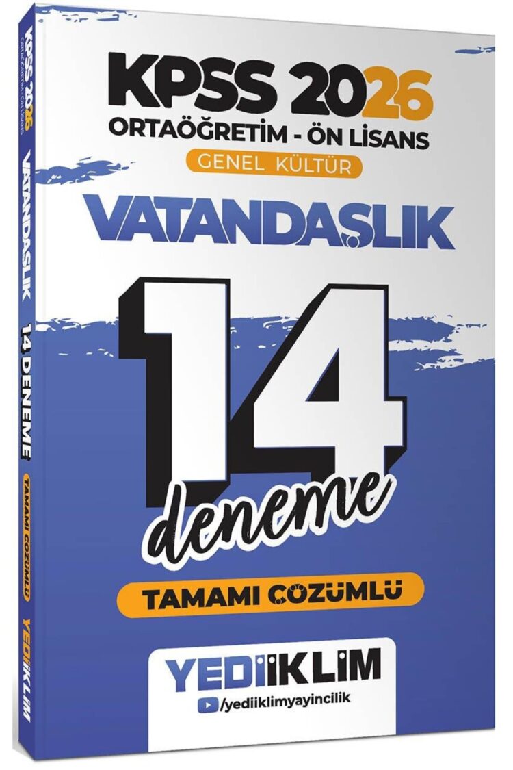 2026 KPSS Ortaöğretim Ön Lisans Genel Kültür Vatandaşlık Tamamı Çözümlü 14 Deneme