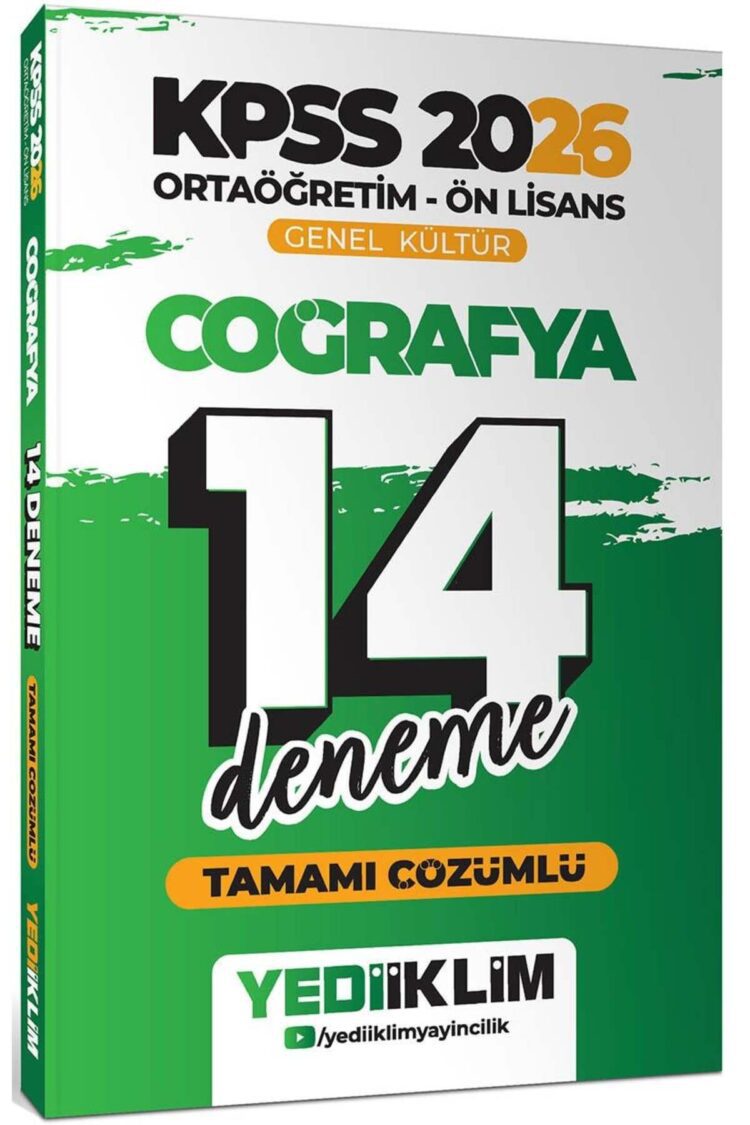 2026 Kpss Ortaöğretim Ön Lisans Genel Kültür Coğrafya Tamamı Çözümlü 14 Deneme