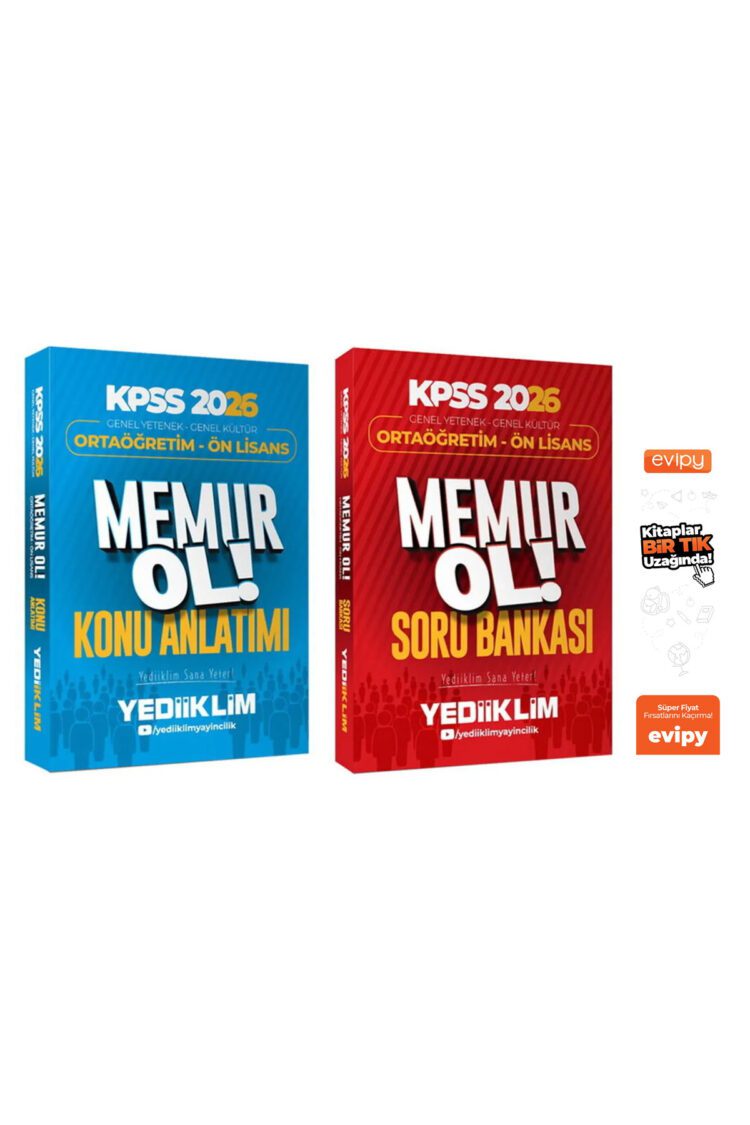 2026 KPSS Lise Ortaöğretim Ön Lisans MEMUR OL Konu Anlatımlı + Soru Bankası 2 Kitap Ayraç Hediyeli