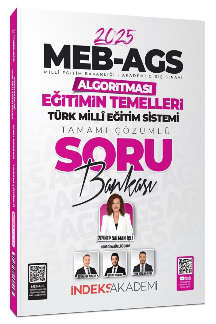 İndeks Akademi 2025 MEB-AGS Algoritması Eğitimin Temelleri ve Türk Milli Eğitim Sistemi Soru Bankası