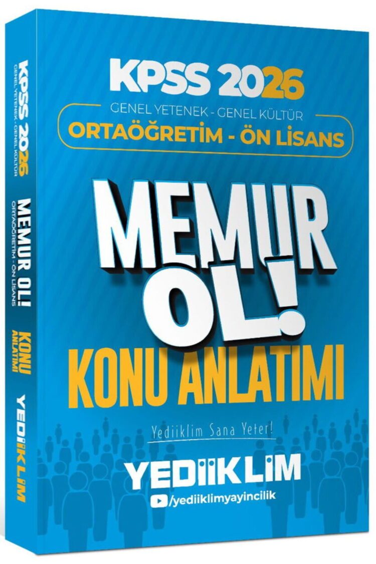Yediiklim 2026 KPSS Ortaöğretim Ön Lisans Genel Yetenek Genel Kültür Memur Ol Konu Anlatımı
