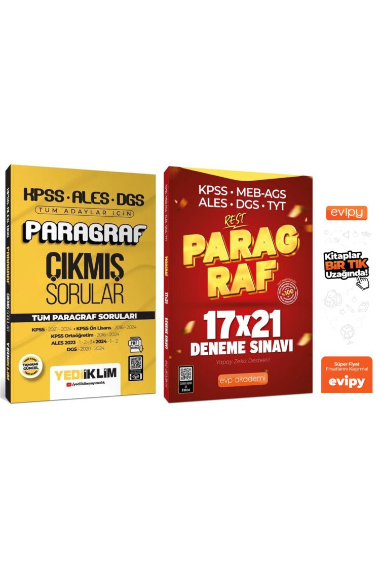 2025 KPSS ALES DGS Paragraf Çıkmış Sorular + 21 Deneme 2 Kitap Ayraç Hediyeli