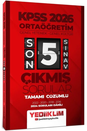 2026 Ortaöğretim GY-GK Tamamı Çözümlü Son 5 Sınav Çıkmış Sorular 2024 Soruları Dahil