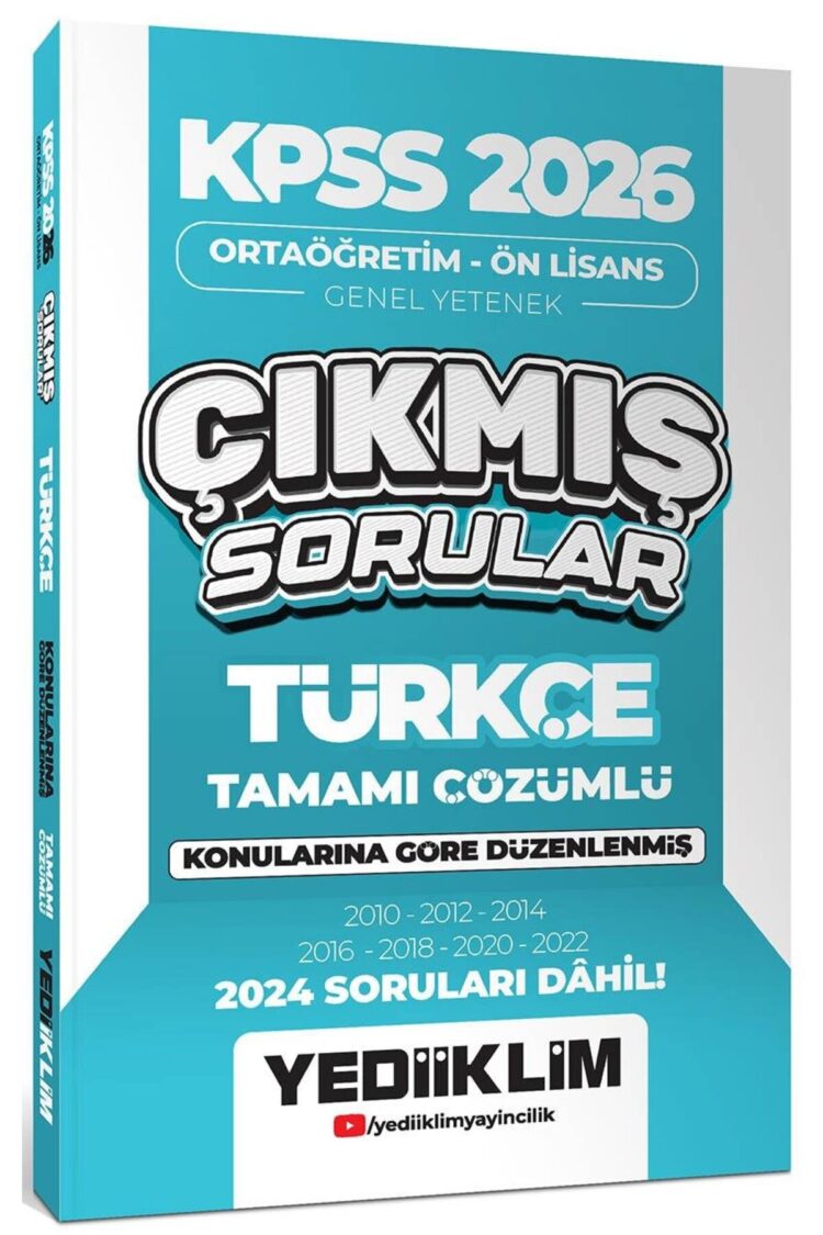 Kpss 2026 Ortaöğretim Ön Lisans Türkçe Konularına Göre Çıkmış Sorular (2024 SORULARI DAHİL)