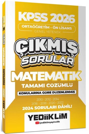 Kpss 2026 Ortaöğretim Ön Lisans Matematik Konularına Göre Çıkmış Sorular (2024 SORULARI DAHİL)