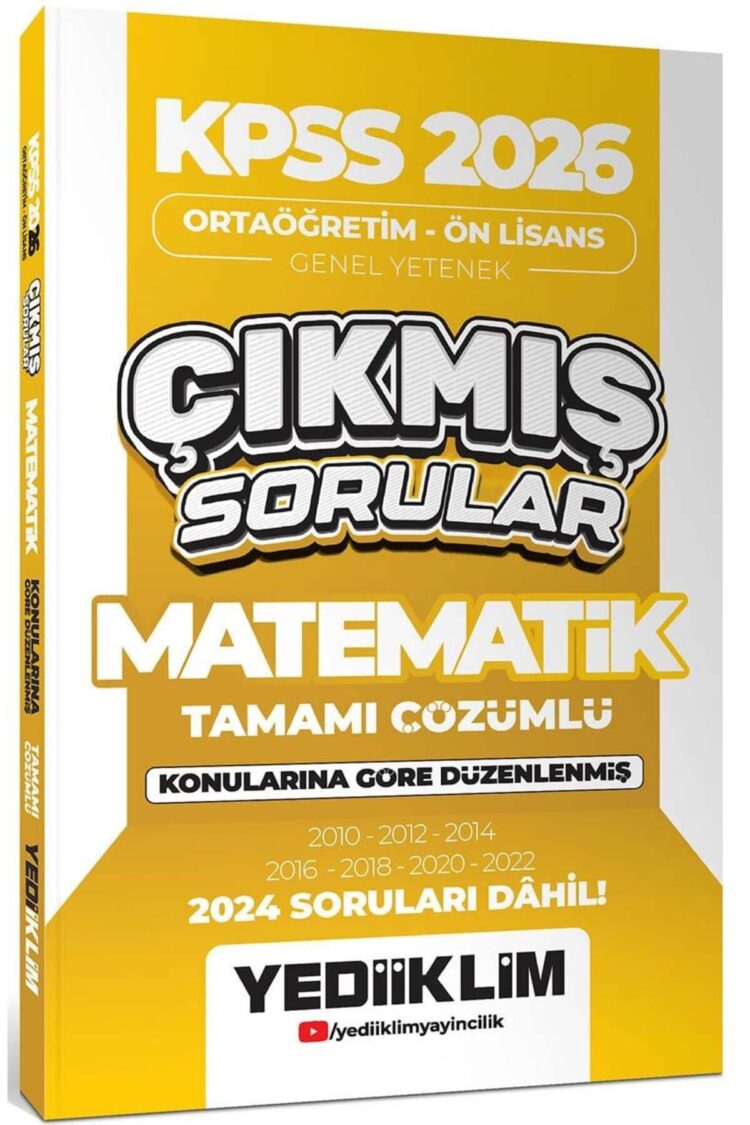 Kpss 2026 Ortaöğretim Ön Lisans Matematik Konularına Göre Çıkmış Sorular (2024 SORULARI DAHİL)
