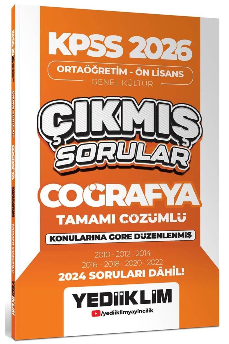 Kpss 2026 Ortaöğretim Ön Lisans Coğrafya Konularına Göre Çıkmış Sorular (2024 SORULARI DAHİL)