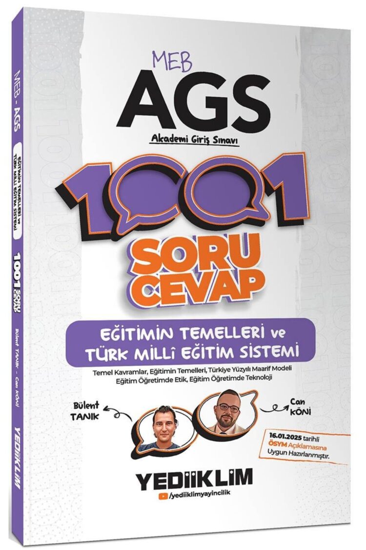 MEB AGS Eğitimin Temelleri ve Türk Milli Eğitim Sistemi 1001 Soru Cevap