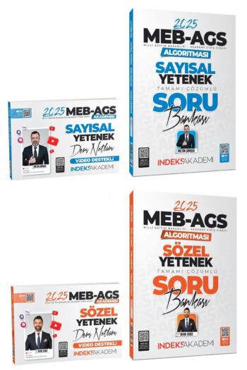 İndeks Akademi 2025 MEB-AGS Akademisi Sözel+Sayısal Yetenek Ders Notları + Soru Bankası 4 lü Set - B