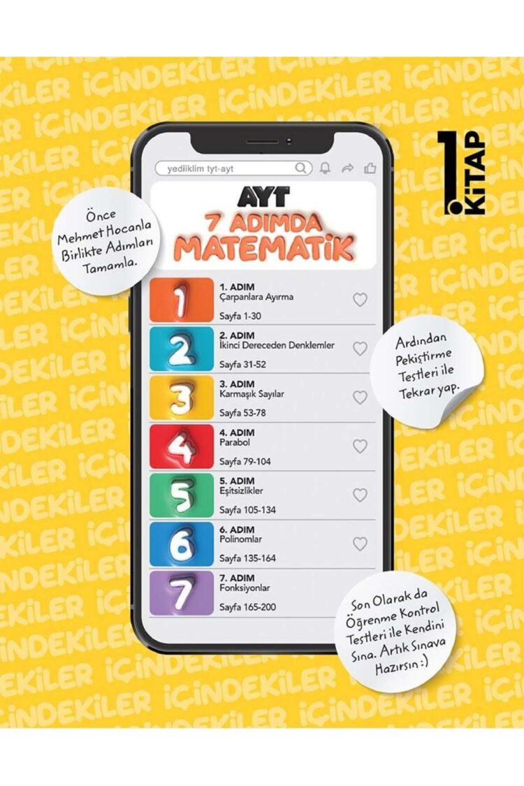 Ayt Yedi Adımda Temelden Zirveye Matematik Tamamı Video Konu Anlatımlı Ve Tamamı Video Çöz 1. Kitap - Görsel 2