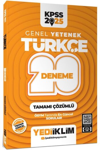 2025 KPSS Genel Yetenek Türkçe Tamamı Çözümlü 20 Deneme