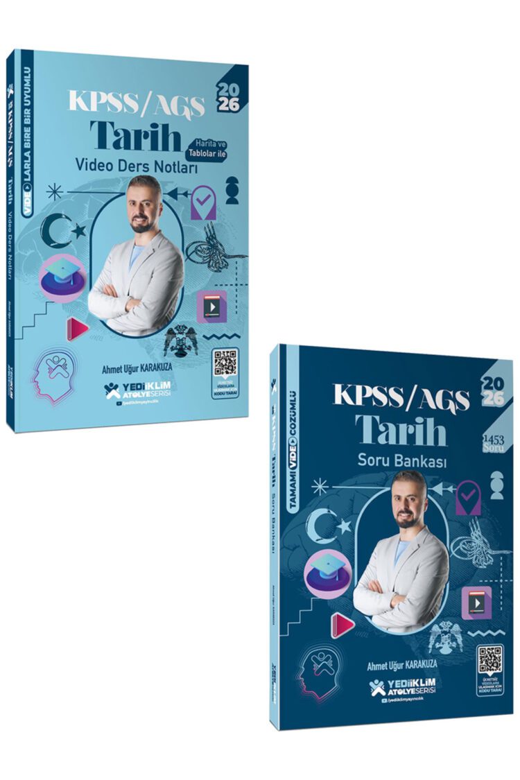 2025 KPSS Genel Kültür Atölye Tarih Video Ders Notu ve Soru Bankası Seti 2 Kitap