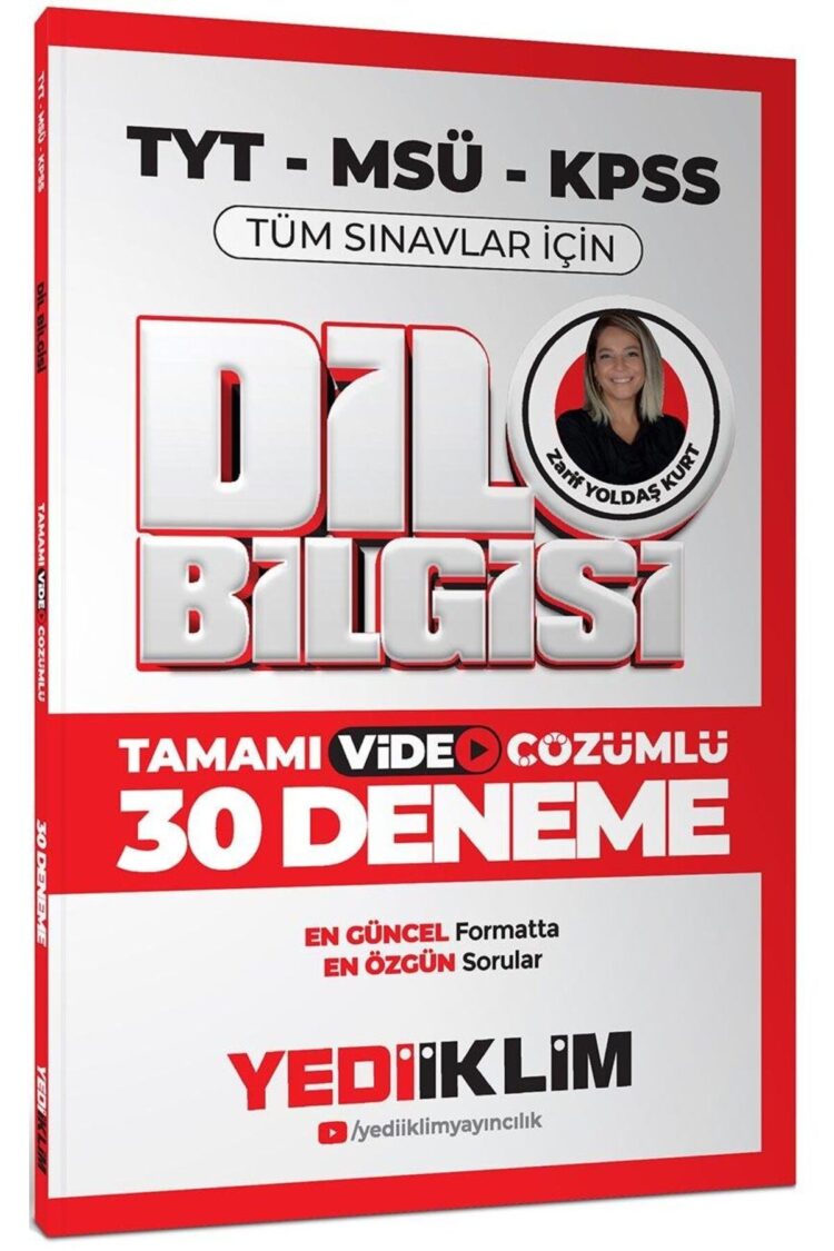 2026 KPSS MSÜ TYT Dil Bilgisi Tamamı Video Çözümlü Tüm Sınavlar için 30 Deneme