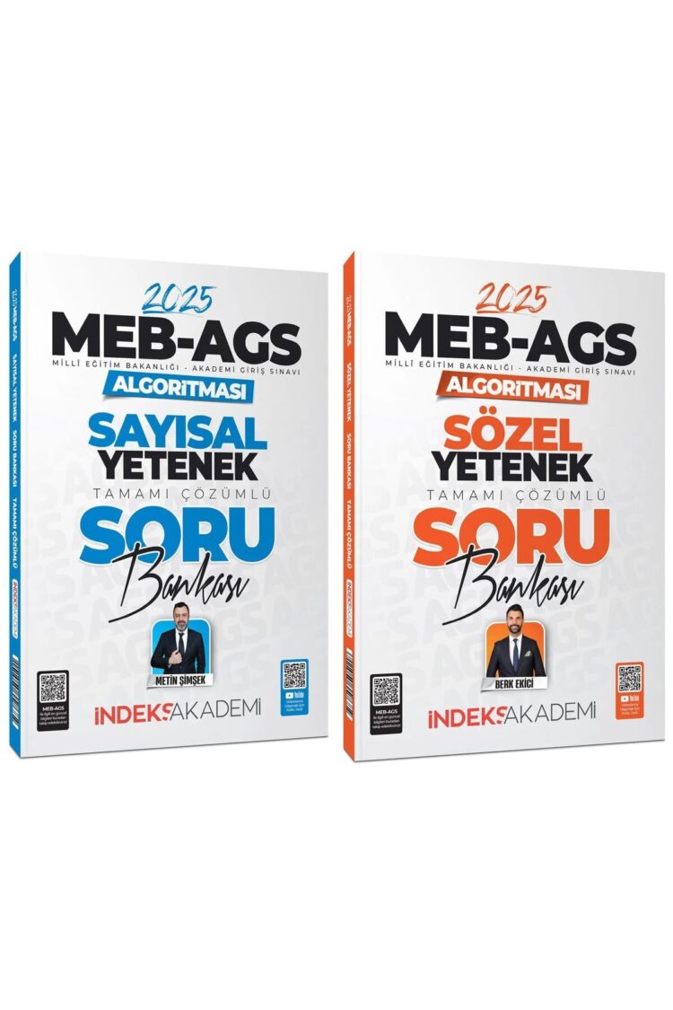 İndeks Akademi 2025 MEB-AGS Algoritması Sözel+Sayısal Yetenek Soru Bankası 2 li Set - Berk Ekici, Me