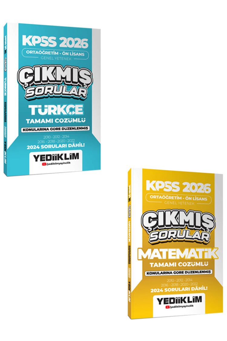 KPSS 2026 Ortaöğretim Ön Lisans Genel Yetenek Konularına Göre Düzenlenmiş Tamamı Çözümlü Çıkmış Soru