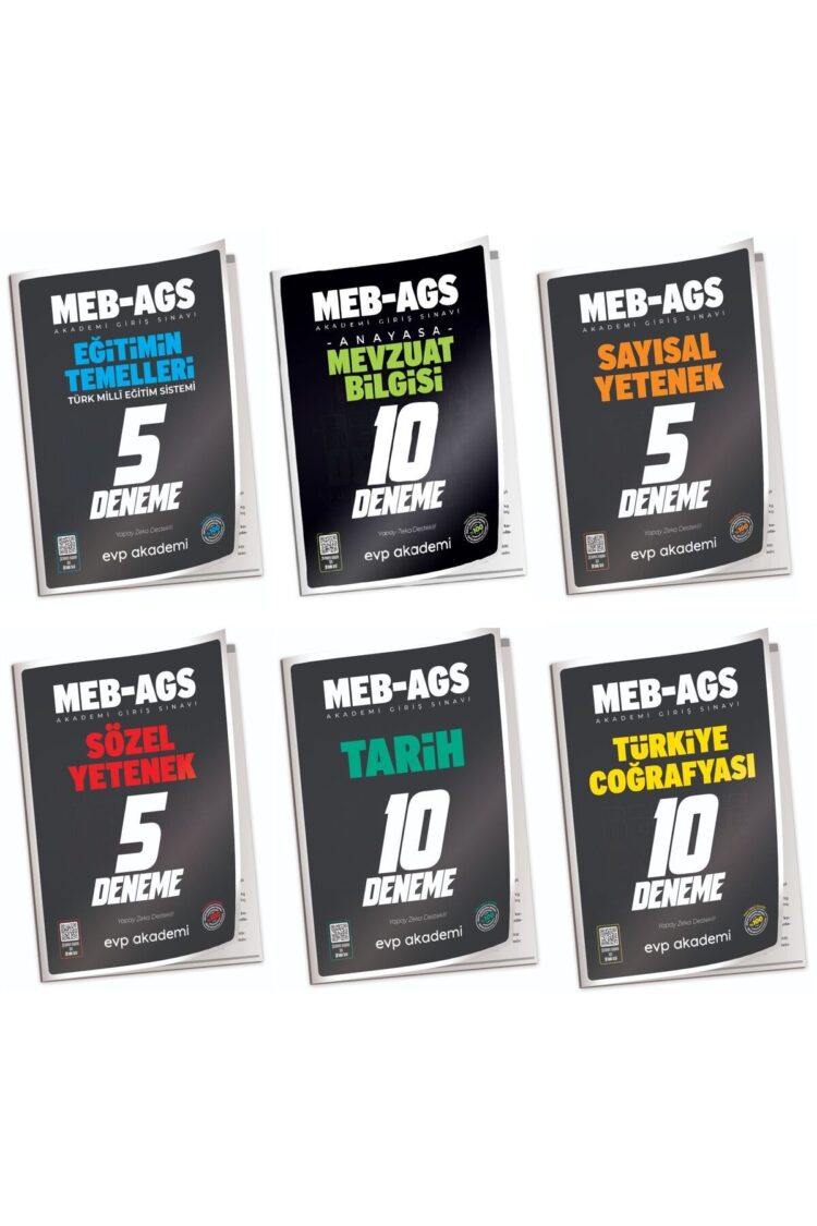 2025 MEB-AGS Tüm Dersler 45 Deneme 6 lı Set EVP Akademi