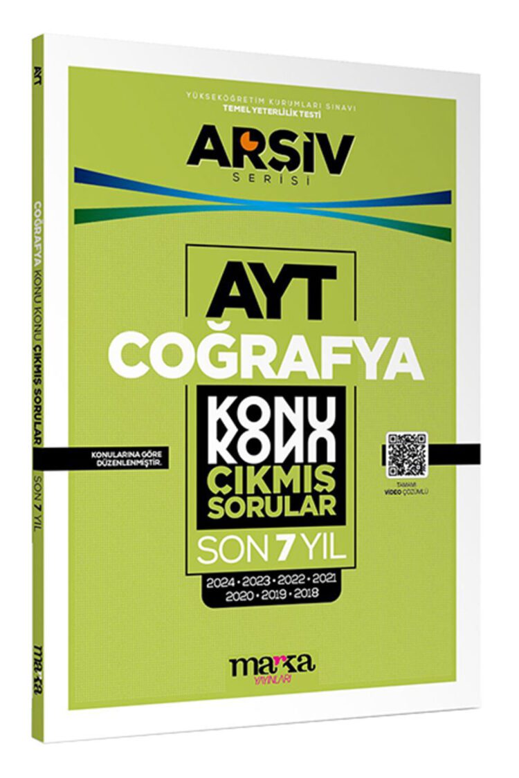 AYT COĞRAFYA Son 7 YIL Konu Konu Çıkmış Sorular Tamamı Çözümlü Marka Yayınları